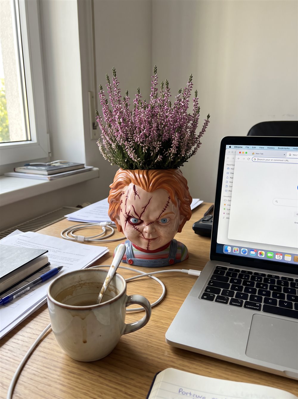 Customer photo of Chucky planter on a desk