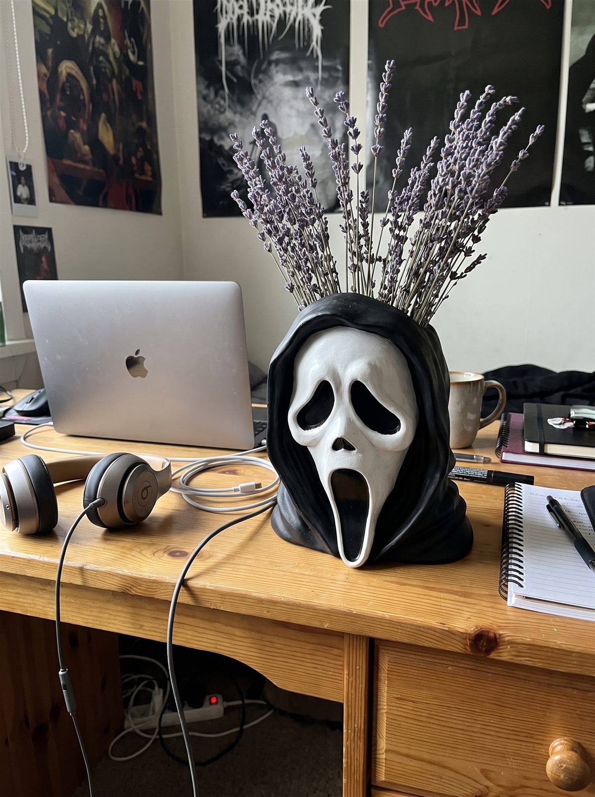 Customer photo of Ghostface planter on a desk